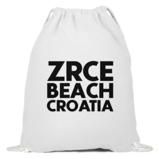 Zrce Beach Gymbag – White - Baumwoll Gymsac-3
